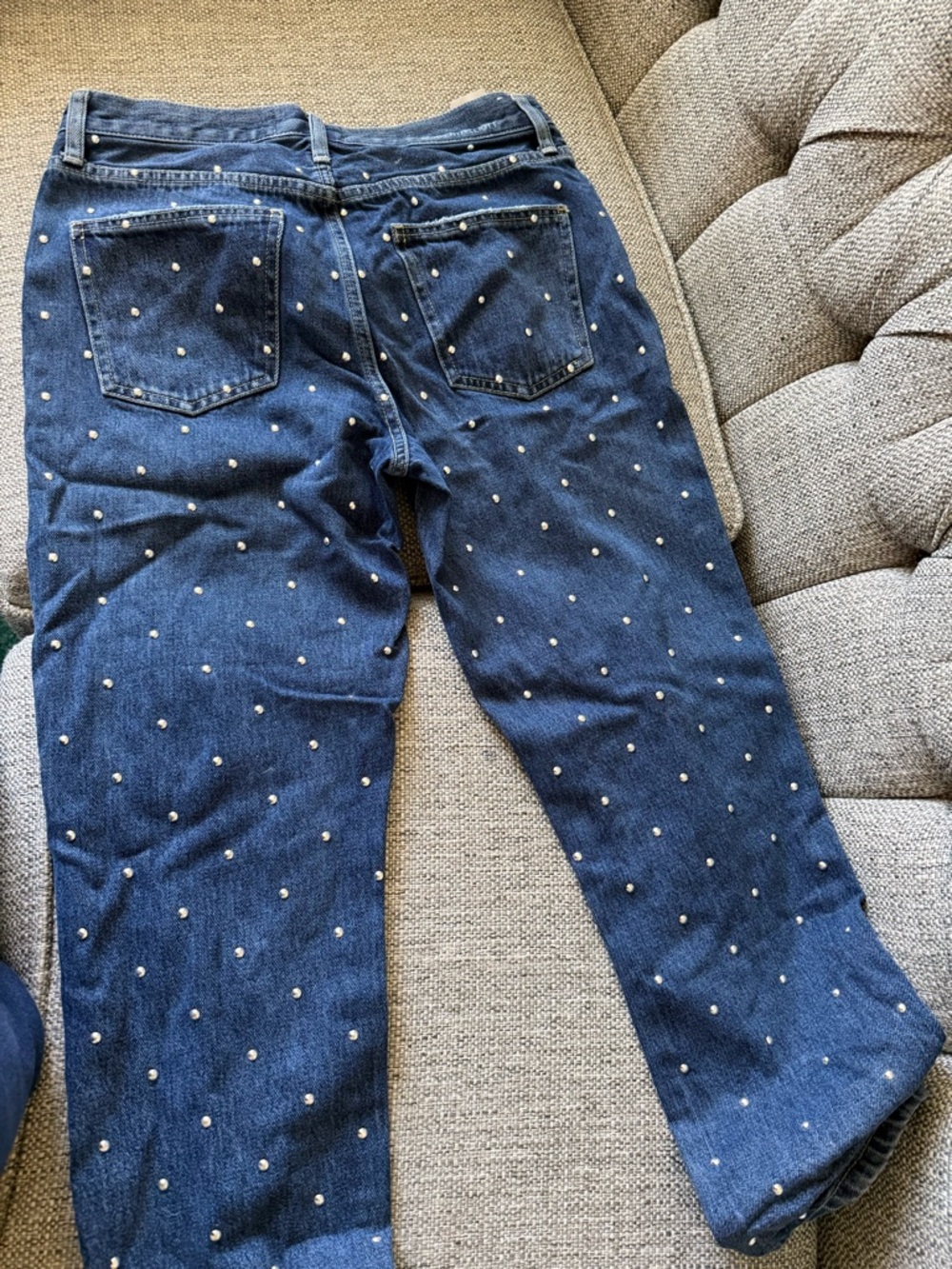 Current/Elliott Blue Denim Jeans with studs - Picture 3 of 4